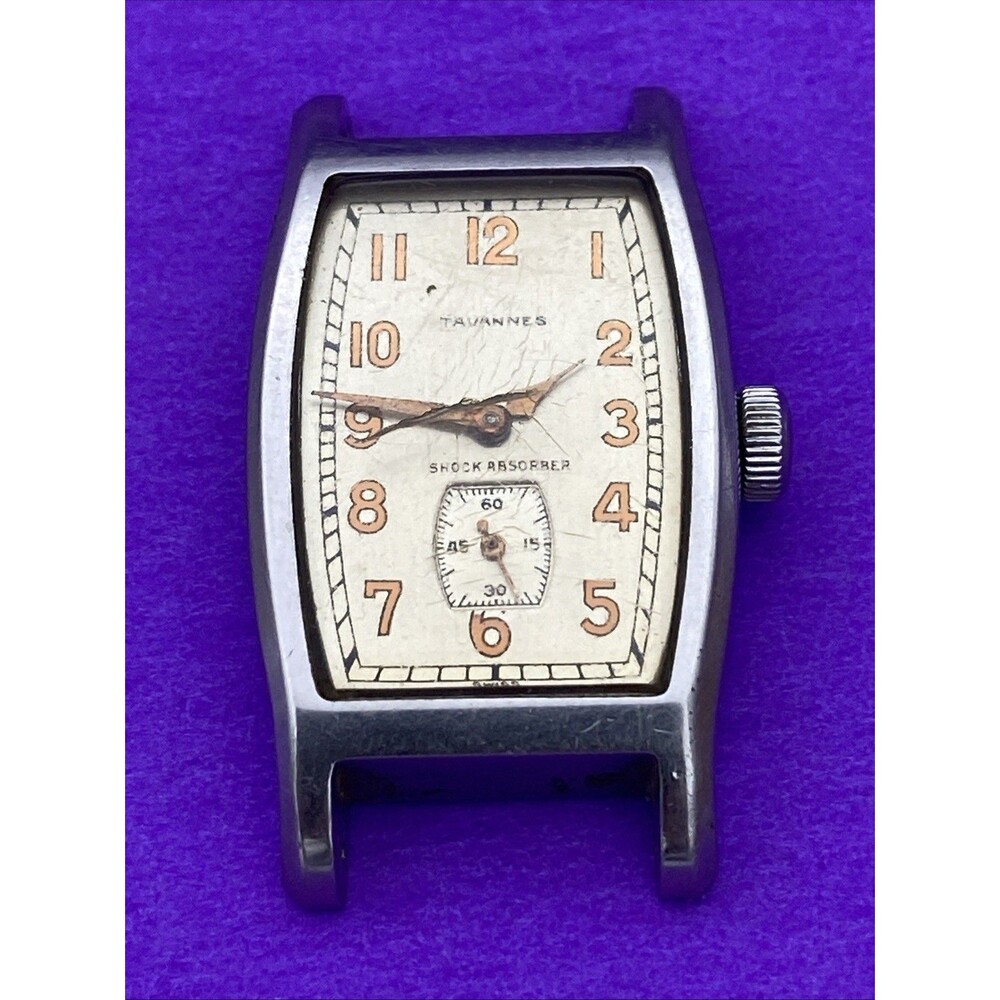 1940s Tavannes Stainless Steel Watch Ref 8390-367 Sub-Seconds Dial Parts/Repair